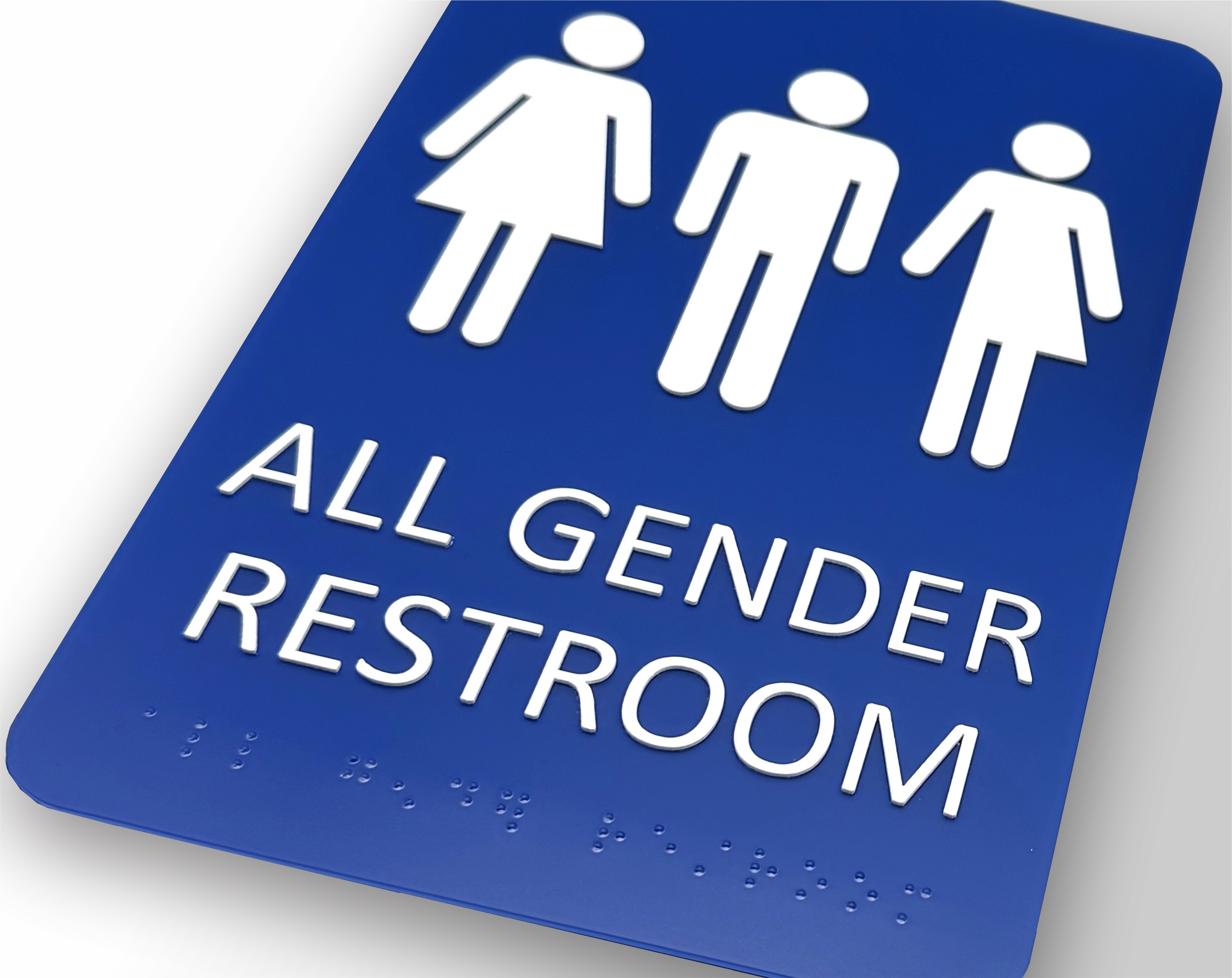 Economy ADA braille sign with raised tactile lettering and Grade 2 braille